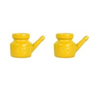 Hlxnyami 2X 350Ml Céramique Neti Pot Nez Pot de Nettoyage Pot à Bec Anti-Fuite pour Rinçage Nasal Nez Lavage Femmes,Jaune