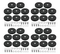 Hlxnyami Lot de 32 Aimants Caoutchoutés Base Aimant Néodyme avec RevêTement Caoutchouc Ø 43Mm Aimants Anti-Rayures M6 Filetage Mâle Noir