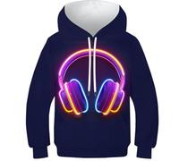 HLXZMCVBT Basketball Garçon Fille Sweat Shirt À Capuche 3D Sweatshirts Poche Manche Longue Années 8-10Y