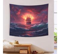 HLXZMCVBT Bateaux à voile 3D Effet Tapisserie Décoration Murale Tapisserie Murales Décoration Murale En Tissu Pour Chambre Salon Collège Dortoir Tenture Murale 130cmx150cm