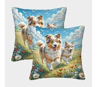HLXZMCVBT Chien Berger d'Asie Centrale Taie Oreiller 100% Microfibre Anallergique avec Fermeture Éclair fidèle Soft & Comfortable 2 Pièces pour Sofa Canapé Chambre Auto Chaise Domicile Décor 50x50cm