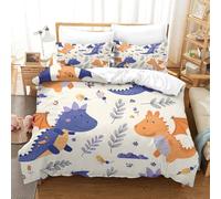 HLXZMCVBT Dinosauresimprimée en 3D Housse De Couette Dinosaures Microfibre Brossée Ensemble De Literie avec Double Fermeture Éclair Taie d'oreiller Adulte Enfant King（220x240cm）
