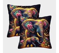 HLXZMCVBT éléphant Taies d'oreiller Velours avec Fermeture Éclair intéressant Soft & Comfortable pour Canapé Salon Chambre Chaise Jardin Maison Décoration 50x50cm