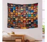HLXZMCVBT étagères de livres 3D Effet Tapisserie Décoration Murale Tapisserie Murales Décoration Murale En Tissu Pour Chambre Salon Serviette De Plage Tenture Murale 70cmx100cm