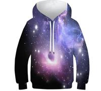 HLXZMCVBT étoile Brillante Enfants Ado Fille Garçons Sweat Shirt À Capuche 3D Mignon Sweat Poche Pullover À Capuche pour 13-15Y
