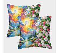 HLXZMCVBT Fuchsie Hybrida Taie Oreiller 100% Microfibre Anallergique avec Fermeture Éclair Belle Soft & Comfortable pour Sofa Canapé Chambre Auto Chaise Domicile Décor 45x45cm