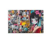 HLXZMCVBT Graffiti japonais Impression Sur Toile,Comics pour filles Toile Image Sur,d'œuvres D'art Pour Œuvre D'art Moderne Pour Décoration Murale 12x18inch(30x45cm)