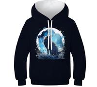 HLXZMCVBT Huskies Enfants Ado Fille Garçons Hoodies Impression 3D Drôle Sweatshirts Poche Manche Longue Années 13-15Y