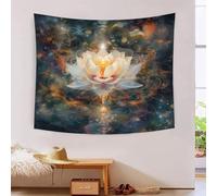 HLXZMCVBT La fleur de La fleur de lotus 3D Effet Tapisserie Art Mural Tapisserie Murales Décoration Murale En Tissu Pour Chambre Salon Collège Dortoir Tapisseries 180cmx230cm
