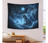 HLXZMCVBT Le loup 3D Effet Tapisserie Art Mural Tapisserie Murales Tapisserie Murale Tissu Pour Chambre Salon Collège Dortoir Tapisserie 100cmx150cm