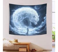 HLXZMCVBT Le loup 3D Effet Tapisserie Art Mural Tapisserie Murales Tapisserie Murale Tissu Pour Chambre Salon Collège Dortoir Tenture Murale 70cmx100cm