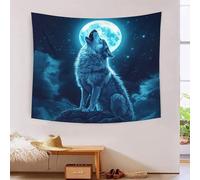 HLXZMCVBT Le loup 3D Effet Tapisserie Art Mural Tapisserie Murales Tapisserie Murale Tissu Pour Chambre Salon Serviette De Plage Tenture Murale 180cmx230cm