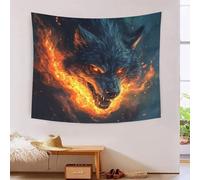 HLXZMCVBT Le loup 3D Effet Tapisserie DécoSourision Murale Tapisserie Murales DécoSourision Murale En Tissu Pour Chambre Salon Collège Dortoir Tenture Murale 70cmx100cm