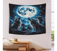 HLXZMCVBT Le loup 3D Effet Tapisserie DécoSourision Murale Tapisserie Murales DécoSourision Murale En Tissu Pour La Chambre À Coucher Le Salon Le Dortoir Tapisseries 150cmx200cm