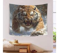 HLXZMCVBT Le tigre 3D Effet Tapisserie Art Mural Tapisserie Murales DécoSourision Murale En Tissu Pour Chambre Salon Serviette De Plage Tapisseries 70cmx100cm