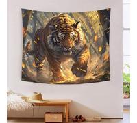 HLXZMCVBT Le tigre 3D Effet Tapisserie Art Mural Tapisserie Murales Tapisserie Murale Tissu Pour La Chambre À Coucher Le Salon Le Dortoir Tenture Murale 130cmx150cm