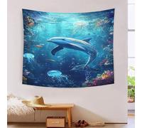 HLXZMCVBT Les dauphins 3D Effet Tapisserie Art Mural Tapisserie Murales DécoSourision Murale En Tissu DécoSourisions Murales, Art Mural, Nappes Tapisseries 130cmx150cm