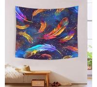 HLXZMCVBT Plumes 3D Effet Tapisserie Art Mural Tapisserie Murales Tapisserie Murale Tissu Pour Chambre Salon Collège Dortoir Tapisserie 150cmx200cm