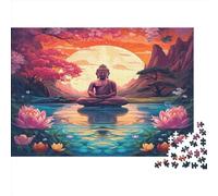 HLXZMCVBT Puzzle 1000 Pièces Durable Jeu Éducatif Bouddha Adultes 75x50cm 1000pcs (1 unité)
