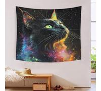 HLXZMCVBT Space Le chat 3D Effet Tapisserie Art Mural Tapisserie Murales DécoSourision Murale En Tissu DécoSourisions Murales, Art Mural, Nappes Tapisserie 100cmx150cm