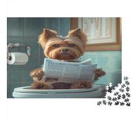 HLXZMCVBT Yorkshire Terrier Puzzles 1000 Pièces, Puzzle 1000 Pièces pour Adultes, Cadeaux pour Hommes et Femmes, 1000pcs (75x50cm)