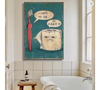 HLYEHDIAD I hate my job - Poster humoristique pour salle de bain - Peinture murale décorative décontractée - Sans cadre - 70 x 120 cm