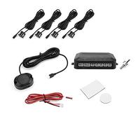 Hlyjoon 12V Capteur de Stationnement PDC, 4Pcs Radar de Recul W/ 4 Sonde Alarme Buzzer Beeper, Contrôle de Distance Parking Aide/Avertissement de détection d'obstacles Radar de recul Voiture