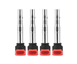 Hlyjoon 4 Pièces Système de Bobine d'Allumage pour Voiture A4 A5 A6 A7 Q5 SQ5 Q7 R8 S4 S5 A3 TT TTS 06E905115E 07K905715F 06H905115B