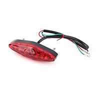 Hlyjoon Moto Frein Feu Arrière 15 LED avec Clignotant 12V Arrêt de Stop Lampe Queue Moto Plaque D'immatriculation Signal Lumière Rouge pour ATV Dirt Bike (Rouge)