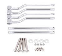 Hlyjoon Silver Motorcycle Saddlebag Support Bars Brackets en Acier Inoxydable Moto Saddle Bag Support De Montage Latéral Universal