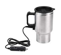 Hlyjoon Tasse Électrique de Chauffage de Voiture 12V 450ml en Acier Inoxydable Portable Tasse à Café Thermoses Tasse à Thé pour Voyage à Longue Distance