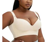 HLYLDL Femmes Grande Taille sans Couture Push up Confort Soutien-Gorge Armatures Dos Croisé Réglable Soutiens-Gorge de Tous Les Jours