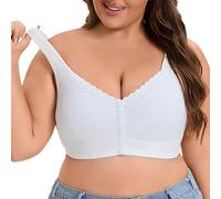 HLYLDL Femmes Soutiens-Gorge à Fermeture boutonnée sur Le Devant Dentelle Pratique sans Fil sans Couture Confort Post-Mastectomie chirurgicale Soutien-Gorge Grande Taille