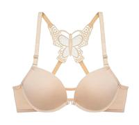 HLYLDL Soutien-gorge push-up sans coutures avec fermeture avant et armatures pour femme, abricot, 70A