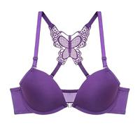 HLYLDL Soutien-gorge push-up sans coutures avec fermeture avant et armatures pour femme, lilas, 70B