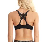 HLYLDL Soutien-gorge push-up sans coutures avec fermeture avant et armatures pour femme, Noir , 70A