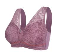 HLYLDL Soutien-Gorge zippé pour Femmes Soutien-Gorge en Dentelle Grande Taille Soutien-Gorge sans Fil Push-up de Tous Les Jours à Couverture complète