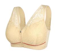 HLYLDL Soutien-Gorge zippé pour Femmes Soutien-Gorge en Dentelle Grande Taille Soutien-Gorge sans Fil Push-up de Tous Les Jours à Couverture complète