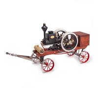 HM-01 7CC Moteur à essence stationnaire horizontal 4 temps avec levier de vitesse haute/basse vitesse+chariot de transport à plat à 4 roues en métal + accessoires, kit d'éducation scientifique