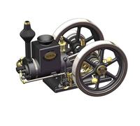 HM-01 Hit and Miss Engine Modèle de moteur 7cc horizontal stationnaire refroidi à l'eau Monocylindre 4 temps Moteur à combustion interne avec levier de vitesse haute/basse vitesse, cadeau - Kit