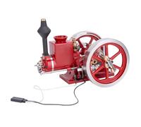 HM-01 Hit and Miss Engine Modèle de moteur 7cc horizontal stationnaire refroidi à l'eau Monocylindre 4 temps Moteur à combustion interne avec levier de vitesse haute/basse vitesse, cadeau - Kit