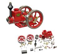 HM-01 - Modèle d'un moteur à combustion horizontal 4 temps Hit-and-Missing | Avec levier de vitesse pour une vitesse élevée/basse, excellent outil de démonstration pour l'enseignement MINT