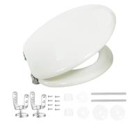 HM - Abattant WC universel en bois MDF ultra résistant 3,4 kg - Abattant WC blanc pour salle de bain - Couvercle et siège WC Robustissimo universel forme ovale