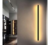 HMAKGG Applique Murale Interieur LED Lampe Murale Noir Luminaire Design Moderne 3 Température De Couleur Réglable Lampe De Nuit Pour Couloir Salon Chambre Escalier Cuisine,60cm