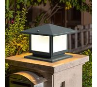 HMAKGG Borne Eclairage Exterieur, 12W LED Lampe de Pilier Extérieur en Aluminium, 3000/4000/6000k, Douille E27, Etanche Potelet Eclairage pour Chemin Jardin Terrasse Patio, Gris
