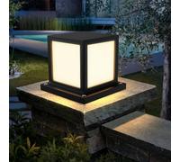 HMAKGG Borne Eclairage Exterieur, 15W LED Lampe de Jardin Extérieur, 3000/4000/6000k, IP65 Lampadaire Exterieur en Aluminium avec Douille E27, Potelet Eclairage pour Chemins Terrasse Patio, Noir