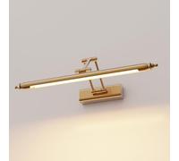 HMAKGG Lampe Miroir Salle de Bain Vintage, LED Applique Murale Salle de Bain Laiton Rétro, Rotatif Applique Salle de Bain Rotatif en Acier Inoxydable, Blanc Chaud 3000K, IP44 Étanche (60CM12W)