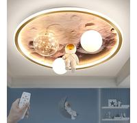 HMAKGG Plafonnier Chambre Enfant - 68W Luminaire Plafonnier LED Dimmable avec Télécommande - 3 Température de Couleur - Lampe Plafond Astronaute pour Chambre Garçon/Fille, Ø50cm