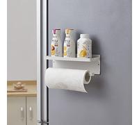HMAKGG Supports pour Papier Essuie Magnetique, Porte Essuie Tout Mural Blanc pour Cucina et Salle de Bain Porte-Rouleau de Cuisine sans Perçage