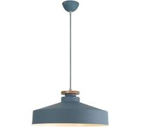 HMASNSEIY Lustre de Plafond en métal Couleur Repas, Abat-Jour E27 à tête Unique réglable pour Restaurant et Bar, luminaire - Gris - 40 x 18 cm (Bleu, 40 x 18 cm)